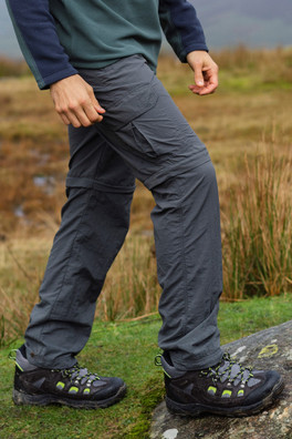 Explore Mens Zip Off Trousers - Grey