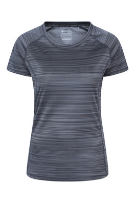 Endurance Striped Womens Tee - Dark Grey