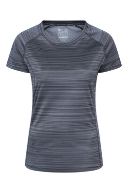 Endurance Striped Womens Tee - Dark Grey