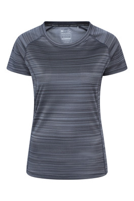Endurance Striped Womens Tee - Dark Grey