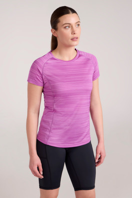 Endurance Striped Womens Tee - Purple