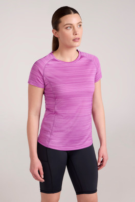 Endurance Striped Womens Tee - Purple