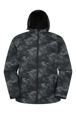 Exodus Printed Mens Showerproof Softshell Jacket - Alloy Grey