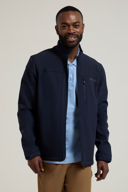 Grasmere Mens Water-Resistant Softshell Jacket - Dark Blue