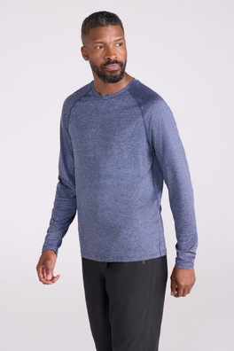 Agra IsoCool Mens Striped Top - Navy