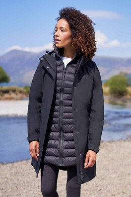 Alaskan Womens 3 in 1 Long Jacket - Jet Black