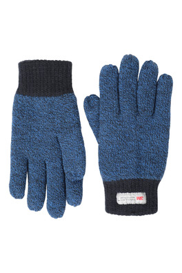 Kids Two-Tone Melange Thinsulate™ Gloves - Navy