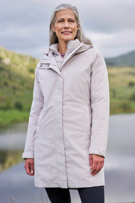 Alaskan Womens 3 in 1 Long Waterproof Jacket - Light Beige