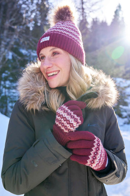 Thinsulate Fairisle Womens Gloves - Dark Pink