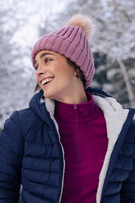 Geneva Borg Lined Womens Thermal Beanie - Pale Pink