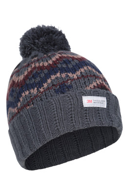 Thinsulate Fairisle Mens Beanie - Charcoal
