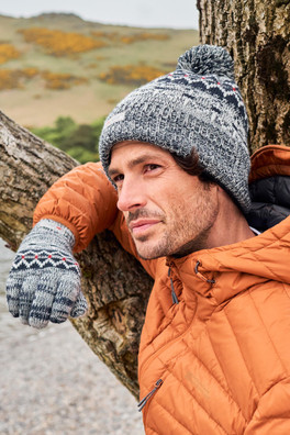 Thinsulate Fairisle Mens Beanie - Navy