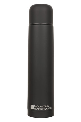 Double Walled Rubber Finish Flask - 1L - Black