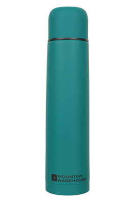 Double Walled Rubber Finish Flask - 1L - Teal
