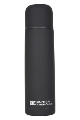 Double Walled Rubber Finish Flask - 500ml - Black