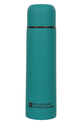 Double Walled Rubber Finish Flask - 500ml - Teal
