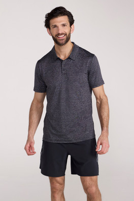 Mens Agra Stripe Polo - Black