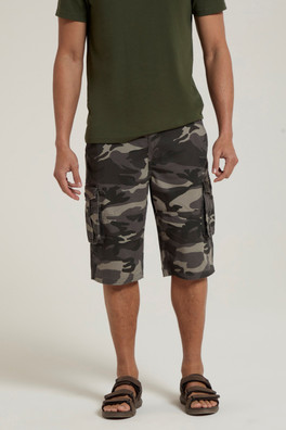 Mens Camo Cargo Shorts - Black Camo