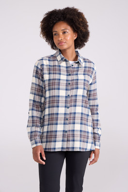 Balsam Womens Brushed Flannel Shirt - Blue