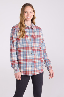 Balsam Womens Brushed Flannel Shirt - Pale Blue