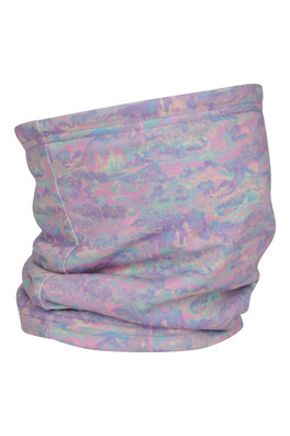 Kids Fleece Lined Printed Neck Gaiter - Pale Blue