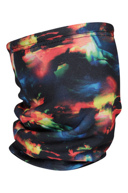 Kids Fleece Lined Printed Neck Gaiter - Red