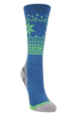 Isocool Kids Knee Length Ski Socks - Cobalt