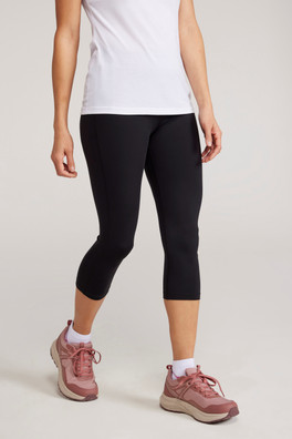 Blackout High-Waisted Womens Capri Leggings - Black