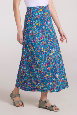 Shore Womens Long Jersey Skirt - Dark Teal