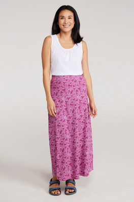 Shore Womens Long Jersey Skirt - Berry