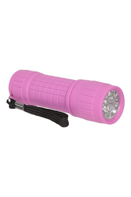 9 LED Mini Rubber Torch - Pink
