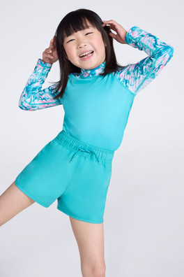 Panama Kids Swim Shorts - Light Teal
