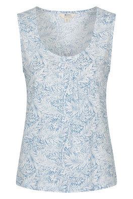 Orchid Printed Womens Vest Top - Bright Blue