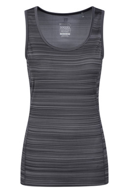 Endurance Striped Womens Vest - Dark Grey