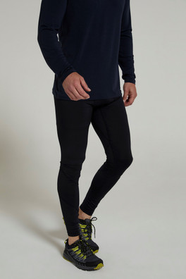 Mens Running Leggings - Black