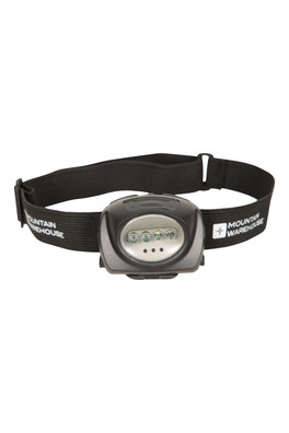 4 Red & 1 White LED Head Torch - Black