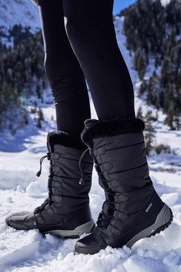 Snowflake Extreme Womens Adaptive Long Snow Boots - Black