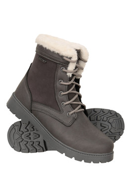 Womens Casual Thermal Waterproof Boots - Charcoal