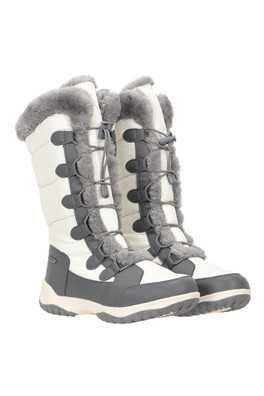 Snowflake Extreme Womens Adaptive Long Snow Boots - White