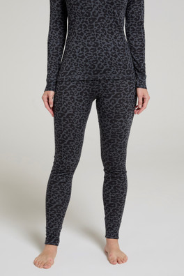 Talus Printed Womens Thermal Leggings - Grey
