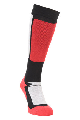 Extreme Mens Thermal Merino Knee Length Ski Socks - Red