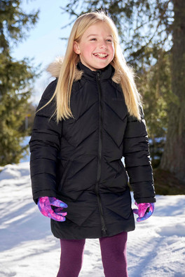 Galaxy Kids Water-resistant Long Padded Jacket - Black