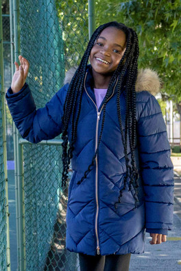 Galaxy Kids Water-resistant Long Padded Jacket - Navy