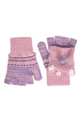 Unicorn Kids Knitted Gloves - Lilac