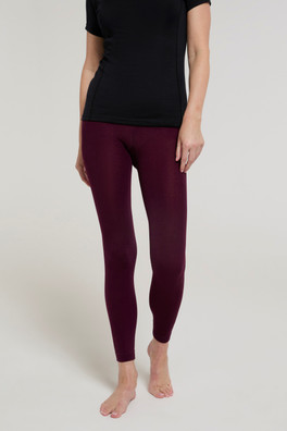 IsoTherm Womens Brushed Thermal Leggings - Burgundy