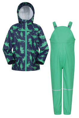 Raindrop Waterproof Jacket and Trousers Set - Blue