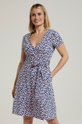 Santorini Womens UV Jersey Wrap Dress - Grey