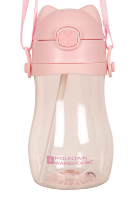 BPA-Free Flip Lid Water Bottle with Ears - 400ml - Light Pink