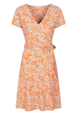 Santorini Womens UV Jersey Wrap Dress - Orange