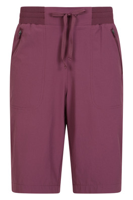 Explorer Womens Long Shorts - Burgundy